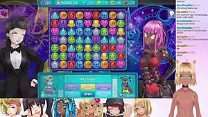 VtuberルードネコがHuniepop2ダブルデートでエロプレイ
