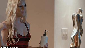 DarkX Petite Teen Massages My BBC with Skilled Hands