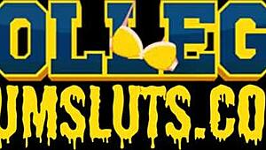 Sexy brunett college-jente 18+ knullet hard og oversvømt med sæd