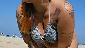 He Asked For A Blowjob On The Beach With African Gay Flashing.