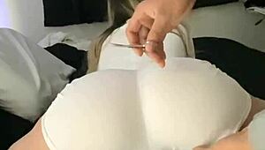 snowbunny gets clothes ripped by bbc 😈 gets fucked then filled with cum interracial