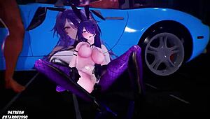 哇，阿克隆在火辣动漫Hentai场景中真猛！