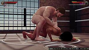 Ethan, guardami in faccia! Lottiamo nudi in azione wrestling 3D ora!