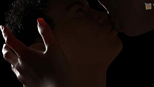 Jessy gives a footjob to a big cock in the city.