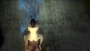 大胸3D卡通宝贝在破旧牢房被两个家伙猛干