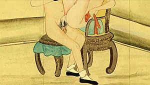 레트로 애니 컬렉션의 빈티지 에로 드로잉