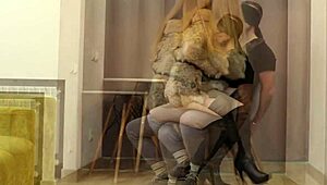 Notre première session femdom avec talons hauts et gants