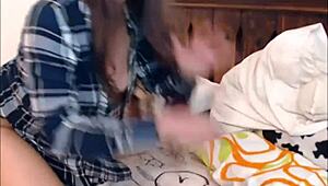 Horny teen uses dildo for intense masturbation