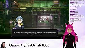 Lustige neko wat doe je met grote tieten in cybercrush 2069?