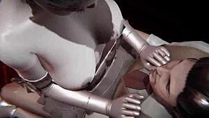 银幕风情，舞会女王在 3D 中被内射收场