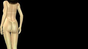 Gadis kartun 3D animasi pose seksi dalam pelbagai posisi menakjubkan