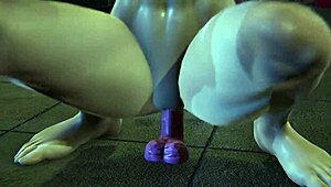 Cammy provocante leva em todos os três buracos, uau!