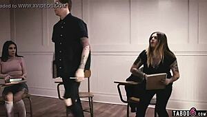 Emo Student Endures Intense Pussy Licking And Anal Fucking After Class