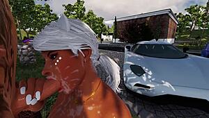 Kitty tager en kæmpe pik offentligt i episk anime kamp. HD hentai med intense cumshots