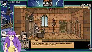 Witch Trainer Silver Bahagian 14: Brunet Asia tetek besar aksi hentai.