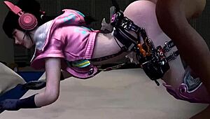 可爱的3D cosplay骚货穿性感内衣，湿穴被狠狠钻