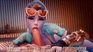 未亡人言うよ、海辺でこのチンポディープスロートしちゃう、デカ乳と尻で