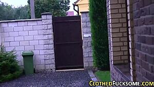 European Slut Soaked in Cum after Intense Blowjob