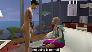 Compañeros curiosos enseñan cuerpos y se meten en sexo hentai 3D con rubia