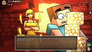 饥渴工艺Hentai游戏第44集，Warden超想要Steve的大棒，瑜伽裤真性感