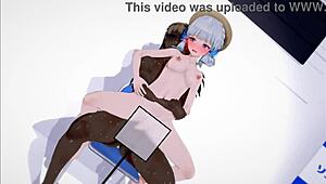 原神里的绫华在热辣的后入动作。想看更多？