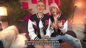 Eerste geile moment met schuchter blond koppel