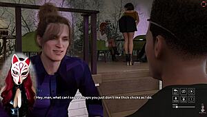 Langkah-langkah kegilaan - Fox nakal dalam cosplay papar bawah skirt dan hisap di luar dalam episod 1