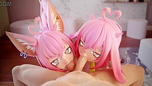 Duas garotas anime chupam teu pirulito nessa história hentai cartoon curtindo sabores doces juntas