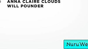 Remaja berambut perang Anna Claire Clouds bagi handjob basah licin!