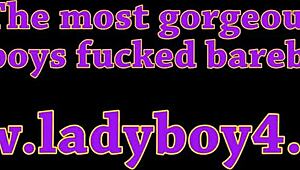 Yo, tiener 18+ ladyboy Phatida en Aemy neuken gelukkige gast in wilde trio.