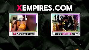 Natte tiener en MILF kutjes scharen in sexy rode lingerie