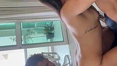 i'm a naughty brunette taking two cocks