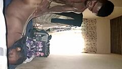 Intense doggystyle pounding on bent-over ass ends with cumshot