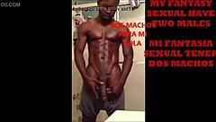 Shemale fucks two males wildly!