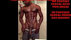 Shemale fucks two males wildly!