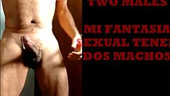 Shemale fucks two males wildly!