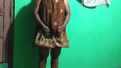 the indian horny milf wife uses an umbrella in her solo play