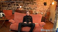 In this free gay porn, a guy shows off his large rod