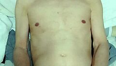 Amateur guy masturbates intensely alone.