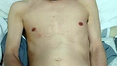 Amateur guy masturbates intensely alone.