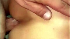 Emotional moans from woman in doggystyle pussy fucking with couple.