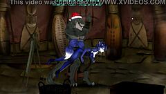 Kyrstal Lok receives blowjob and spanking in Christmas rebirth scene