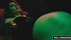 Kelly Madison and Audrey Royal, perky young 18+ masked babes, get covered in hot cumshots.