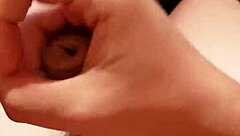 Intense gay handjob explodes with rich cum in bold session