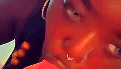 ebony cumslut takes bareback face fucking and throatfuck from interracial cock