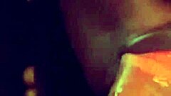 ebony cumslut takes bareback face fucking and throatfuck from interracial cock