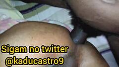 Kadu Castro moans during bareback group banging in Rio