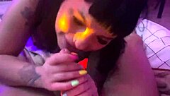 Sweet Asian Milf in Lingerie Sucking Cock Hard