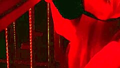 Handcuffed blonde endures hot wax backstage