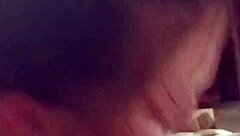 she's gagging and choking on my deepthroat blowjob late at night